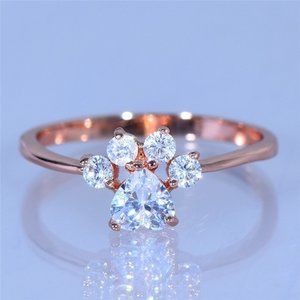 Paw rose gold ring